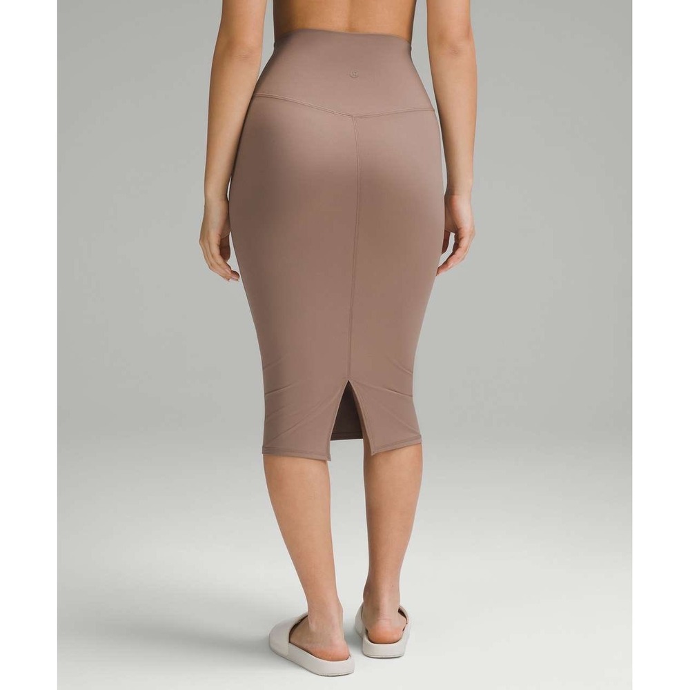 Lululemon Align High-Rise Midi Skirt Size 10 Taupe Brown Nulu Pencil Skirt